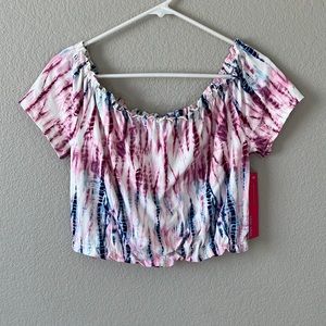 NWT Shosho Tie Dye off the Shoulder Crop Top Size Small